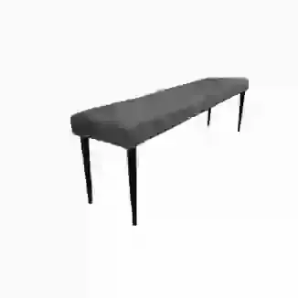 Quilted Fabric Rectangular Bench Seat with Dark Metal Legs 160cm